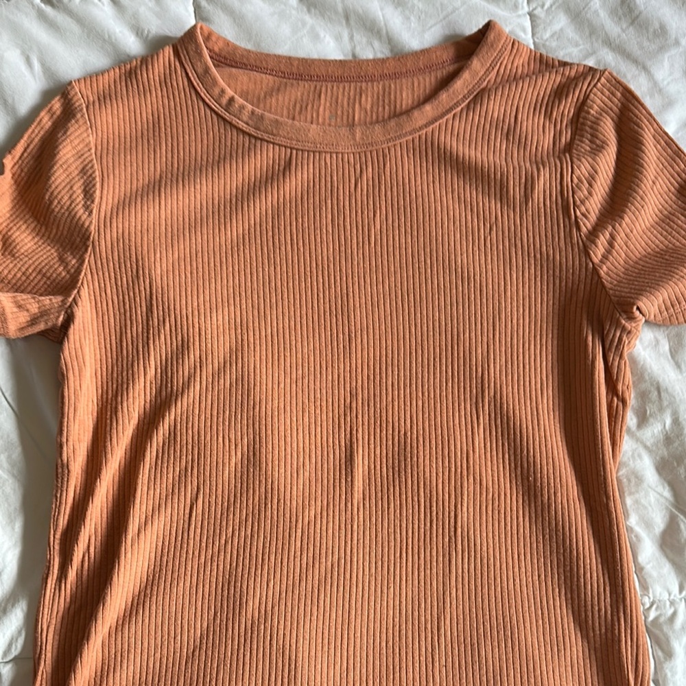 Ribbed Orange Women's Top